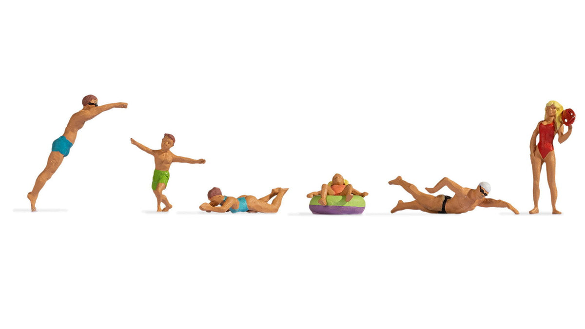 Noch 36849 N Scale Bathers / Swimmers Figure Set, 6 Pieces
