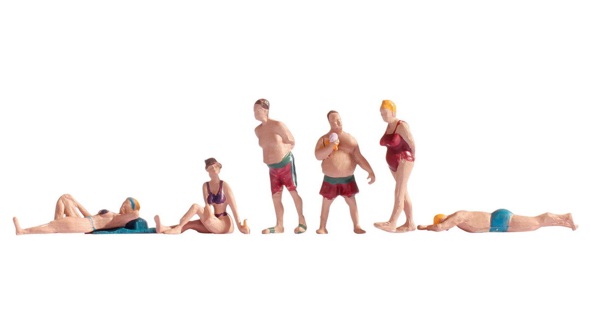 Noch 15841 HO Scale Bathers Figure Set #1, 6 Figures