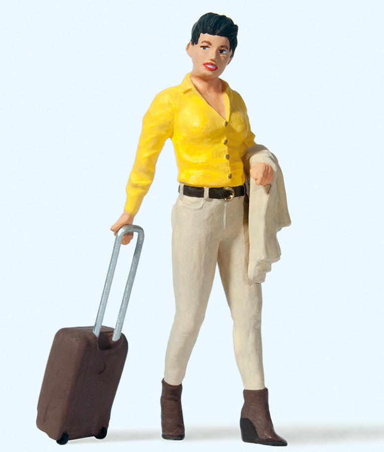 Preiser 45525 G Scale Woman Traveler with Suitcase Figure