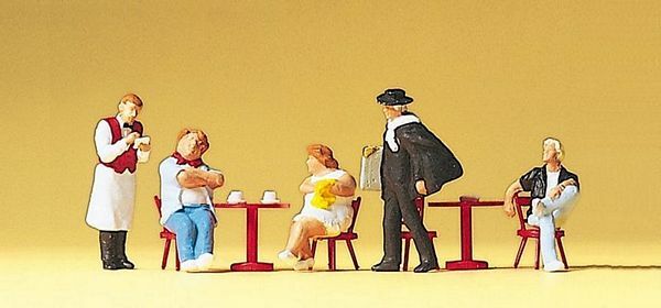 Preiser 10368 HO Scale Spectators Tourists, Waiter & Artist