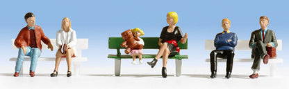 Noch 15530 HO Scale Seated People -- Set #1 pkg(6)