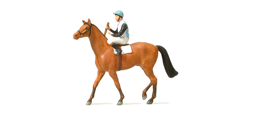 Preiser 29080 HO Scale Jockey on Horse Figure