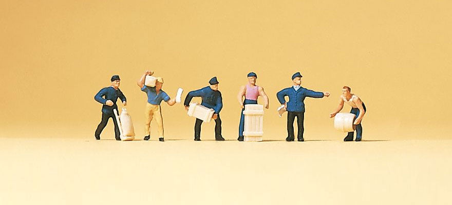 Preiser 79016 N Scale Freight Loaders Figure Set