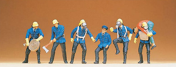 Preiser 14206 HO Scale Firemen Set #7 pkg(6)