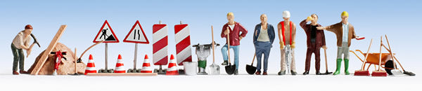 Noch 15111 HO Scale Construction Workers & Details -- 6 Figures Accessories