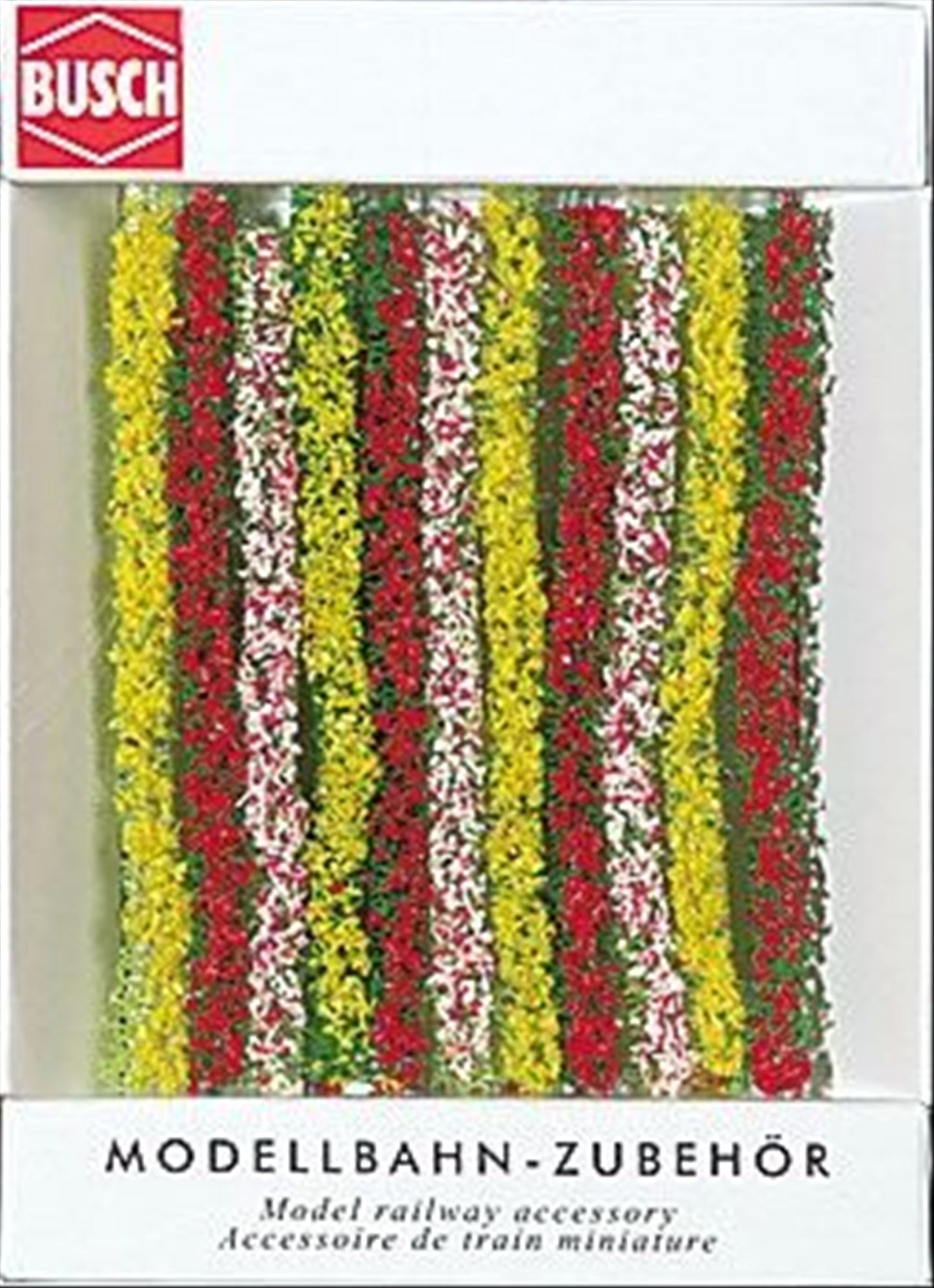 Busch 7152 HO/N/TT Scale Blooming Hedges, White, Yellow & Red