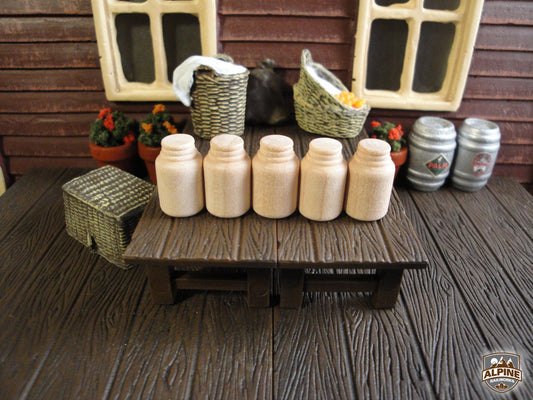 Alpine Railworks 1048 G Scale Unpainted Mason Jars (4)