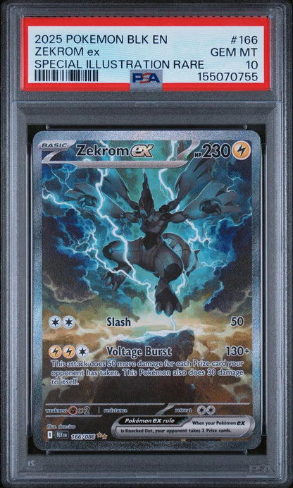 PSA 10 Zekrom ex #166 · Black Bolt · 2025