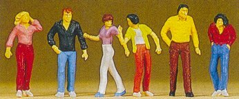 Preiser 10118 HO Scale Pedestrians Walking pkg(6)