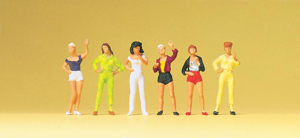 Preiser 14066 HO Scale Young Ladies Pedestrian Figures (6)