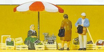 Preiser 10337 HO Scale Vendors Market Stall