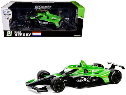 Dallara IndyCar #21 Rinus VeeKay "Risk On International" Ed Carpenter Racing "NTT IndyCar Series" (2024) 1/18 Diecast Model Car by Greenlight  free shipping USA