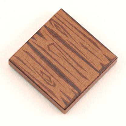 Hardwood Minifig Flooring (Rough, Dark) 2x2 Tile made using LEGO part
