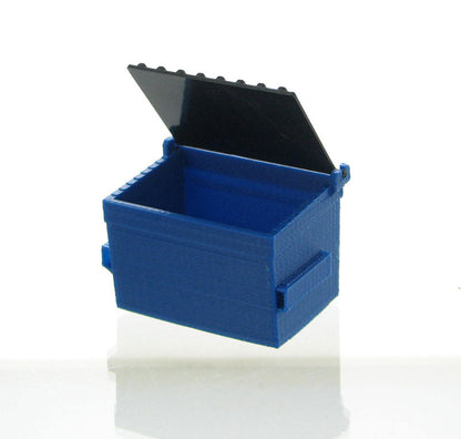 3D To Scale 50-230-BL 1/50 Trash Dumpster, Blue with Black Lid