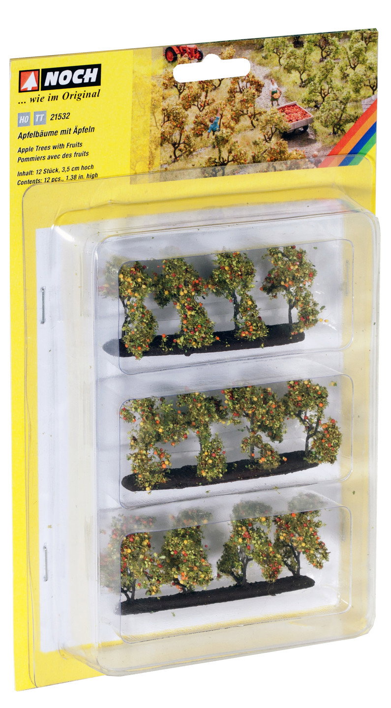 Noch 21532 HO/TT Scale Orchard Apple Trees, 12-Pack