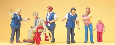 Preiser 10534 HO Scale Working People 3 Travelers' Aides Assisting 3
