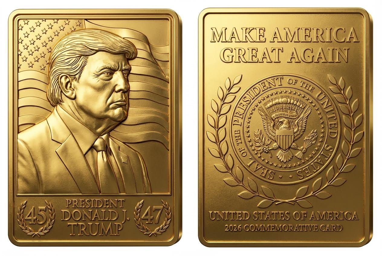 President Trump (45/47) 3D Gold Trading Card