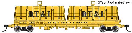 Walthers Proto 105247 HO Scale 50' Evans Cushion Coil Car - Ready to Run -- Detroit, Toledo & Ironton #1165 (Glass-Fiber Hoods, yellow, black)