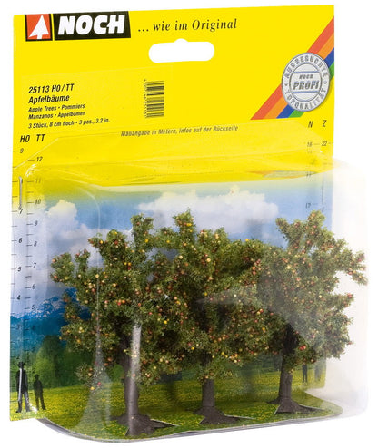 Noch 25113 HO/TT Scale Apple Trees, Green, 8 cm, 3-Pack