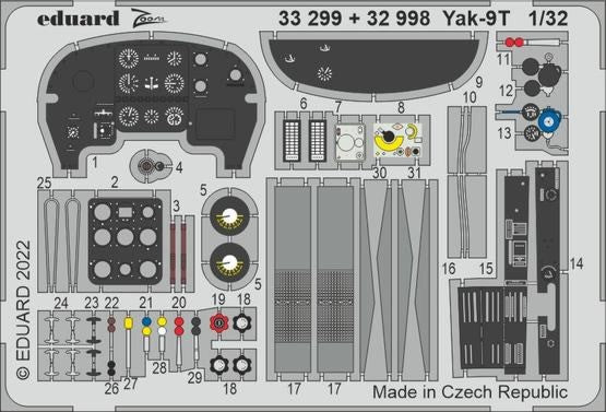 Eduard 33299 1/32 Aircraft- Yak9T Part 2 for ICM (Painted)