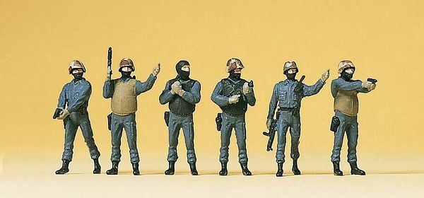 Preiser 10446 HO Scale German Police SWAT Team (GSG9)
