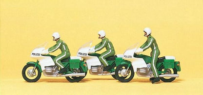 Preiser 10489 HO Scale Law Enforcement Officers Police On Motorcycles