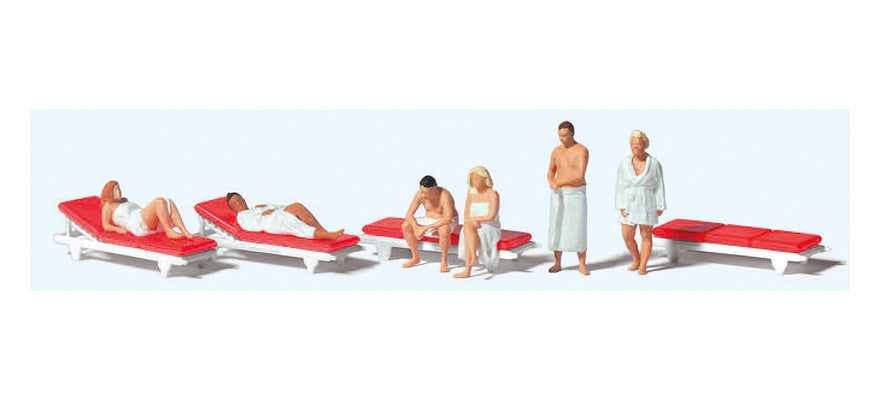 Preiser 10801 HO Scale Having a Sauna Figure Set