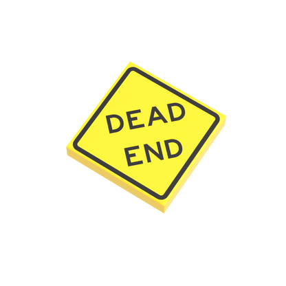 Dead End Street Sign - Custom Printed 2x2 Tile - Made Using a LEGO® Part