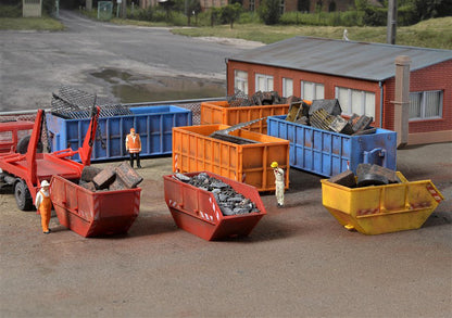 Kibri 38648 1/87 Roll Off Containers Model Kit, 8 Pieces