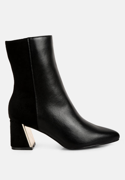 desire suede back panel high ankle boots by London Rag