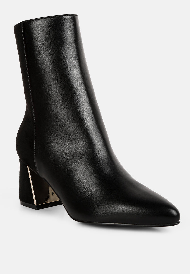 desire suede back panel high ankle boots by London Rag