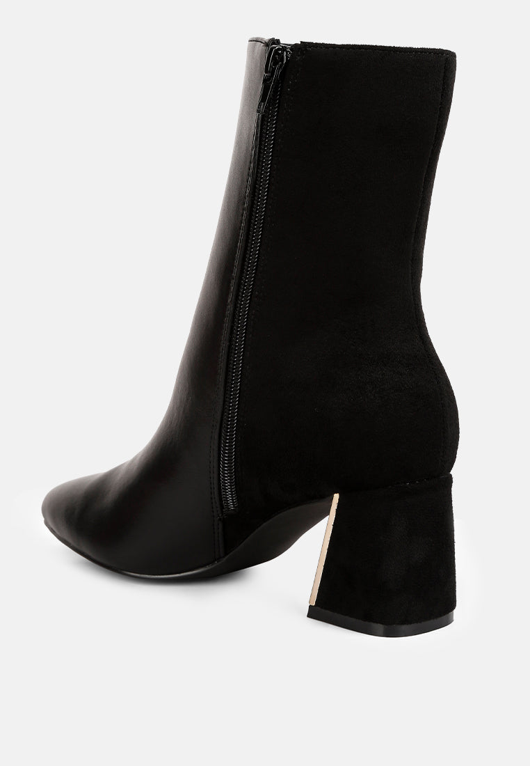desire suede back panel high ankle boots by London Rag