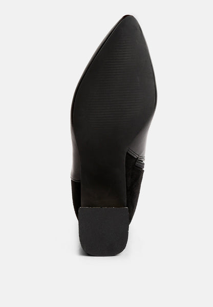 desire suede back panel high ankle boots by London Rag