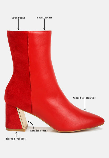 desire suede back panel high ankle boots by London Rag