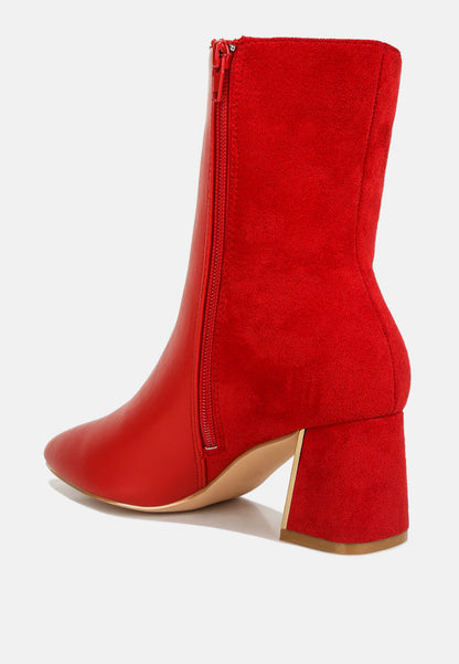 desire suede back panel high ankle boots by London Rag