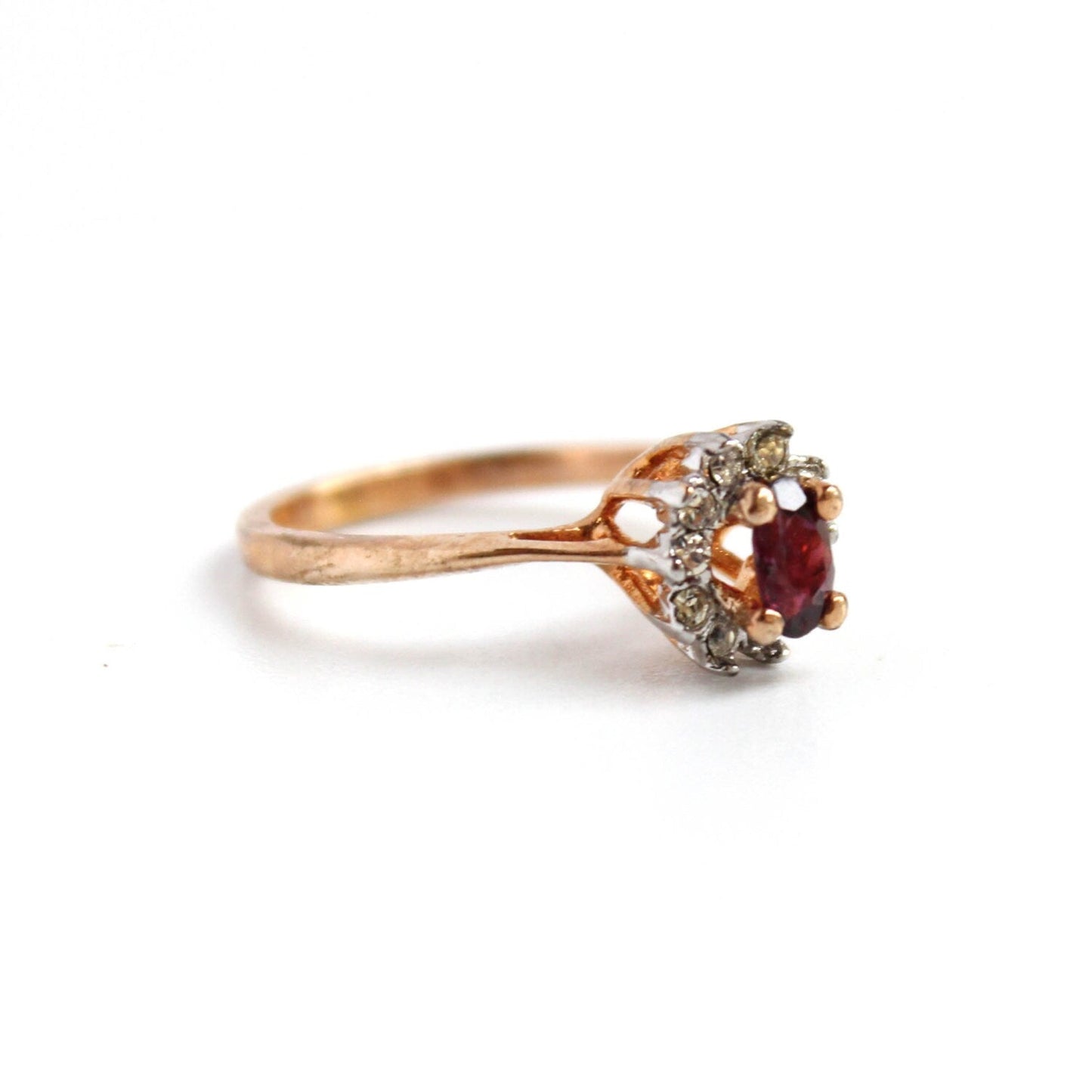 Vintage Genuine Opal or Austrian Crystal Ring 18k Yellow Gold Electroplated by PVD Vintage Jewelry
