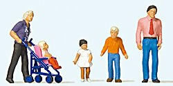 Preiser 10721 HO Scale Family Outing pkg(5)