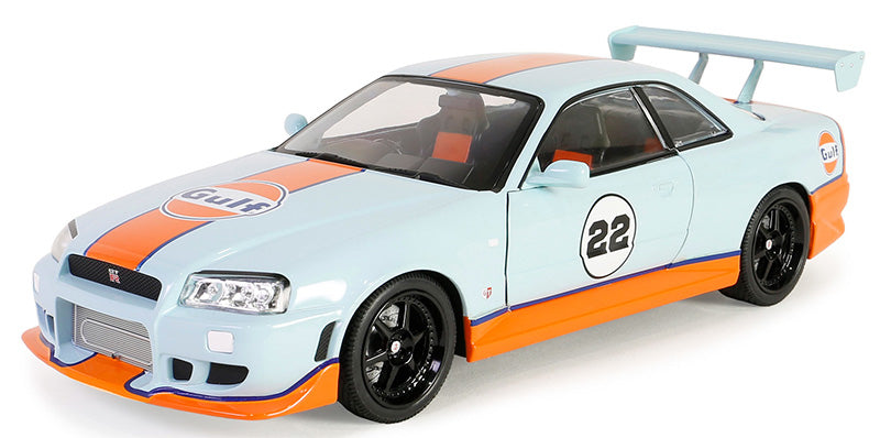 Greenlight 19137 1/18 Scale Gulf Oil - 1999 Nissan Skyline Gt-R R34