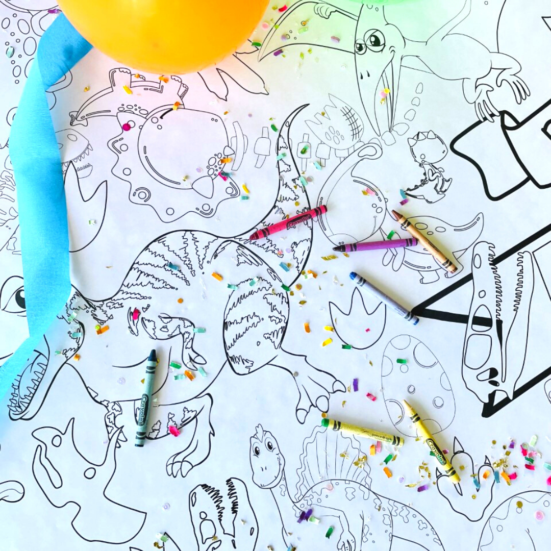 Dinosaur Coloring Tablecloth by Creative Crayons Workshop