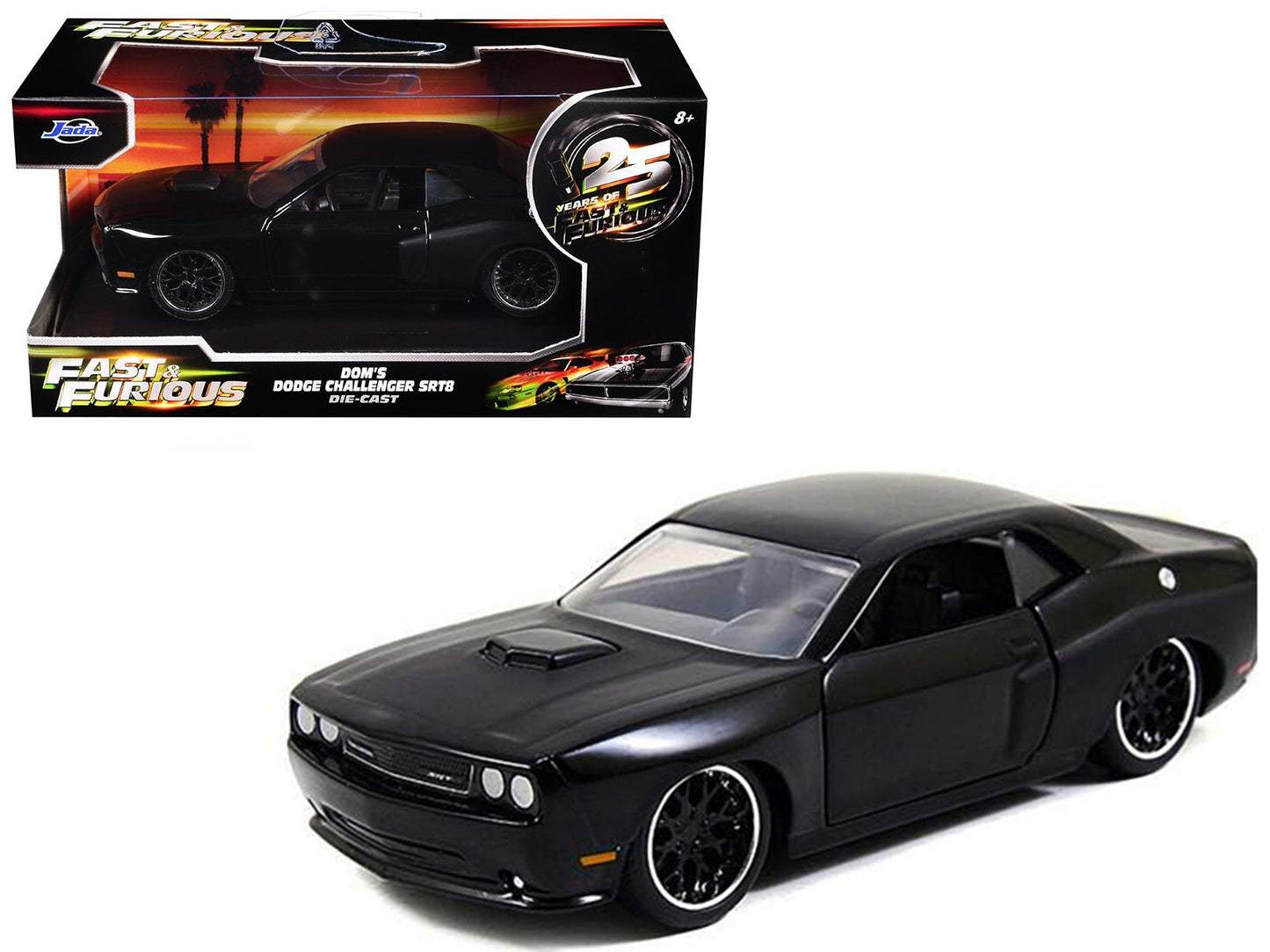 Dom's Dodge Challenger SRT8 Black "Fast & Furious" Movie 1/32 Diecast Model Car by Jada  free shipping USA