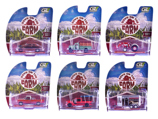 "Down on the Farm" Series 11 Set of 6 pieces 1/64 Diecast Models by Greenlight  free shipping USA