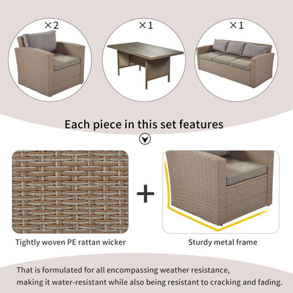 4-Piece Conversation Sofa Set with Beige Cushions by Blak Hom