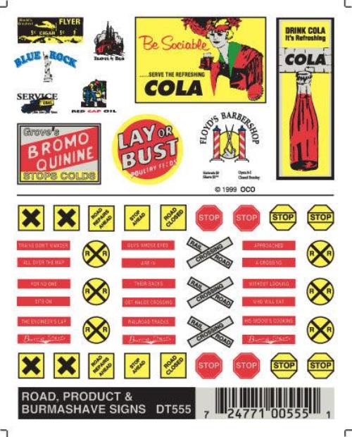 Woodland Scenics DT557 Data Warning Labels & Commercial Signs Train Decal Sheet