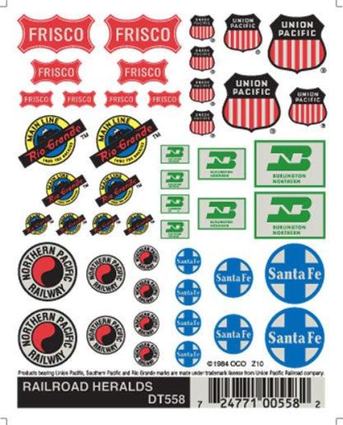 Woodland Scenics DT558 Railroad Heralds Train Decal Sheet