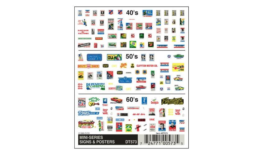 Woodland Scenics DT573 Mini-Series Signs and Posters Decal / Stickers