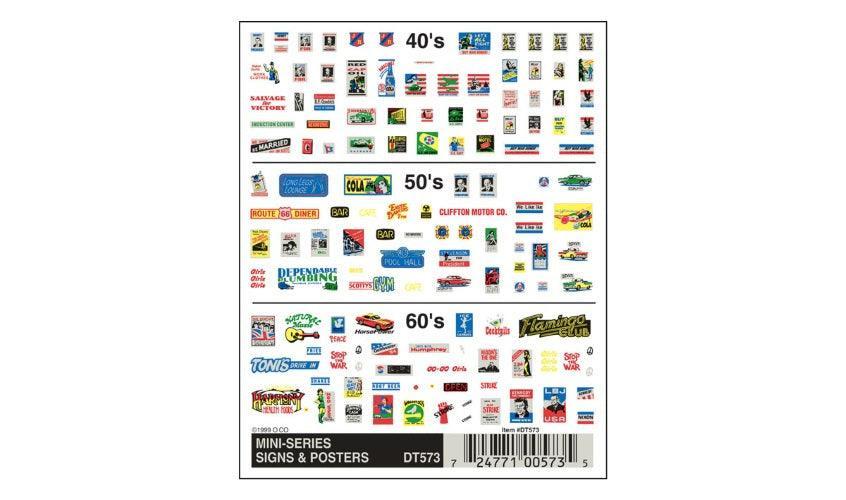 Woodland Scenics DT573 Mini-Series Signs and Posters Decal / Stickers