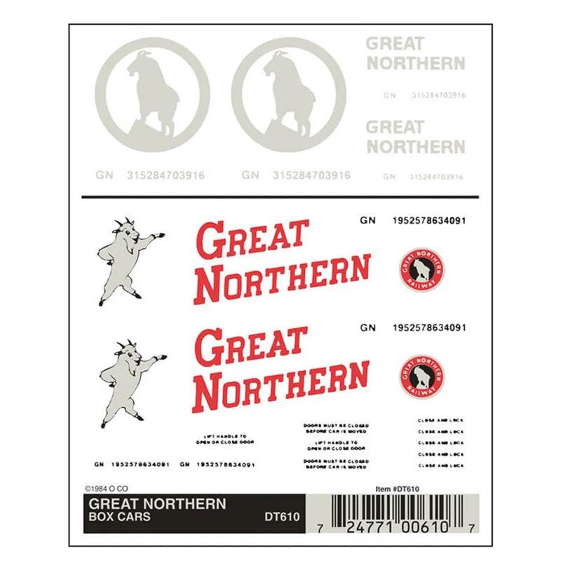 Woodland Scenics DT610 HO-Scale Boxcar GN-Dry Transfer Decals Great Northern