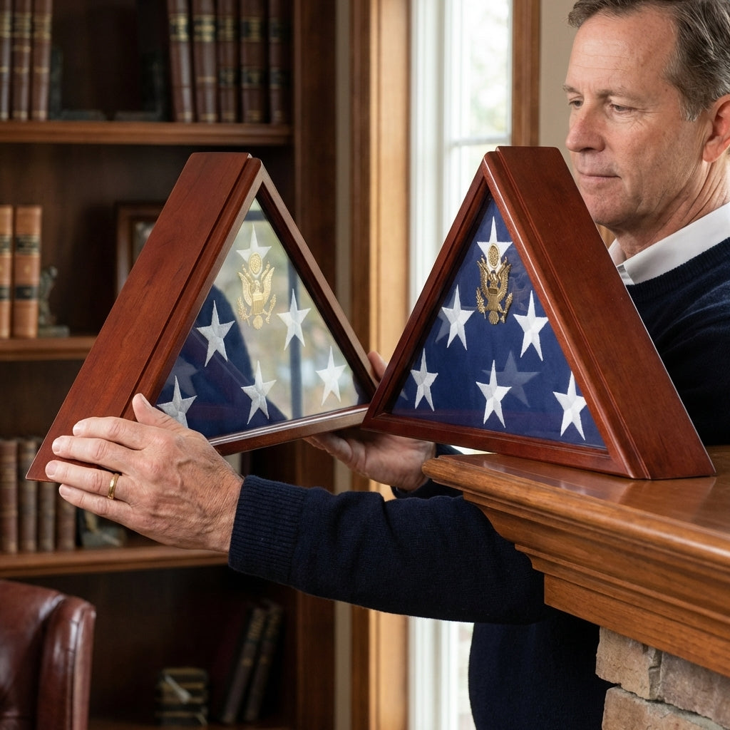 Coffin Flag Case Flag Frame, Flag Display case for Large Flag.