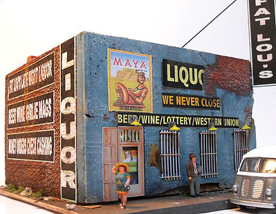 Downtown Deco 1065 HO Scale Cast Hydrocal Kit -- Fat Lou's Building Kit