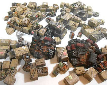 Downtown Deco 1071 HO Scale Clutter, Crates and Boxes Detail Set -- Unpainted